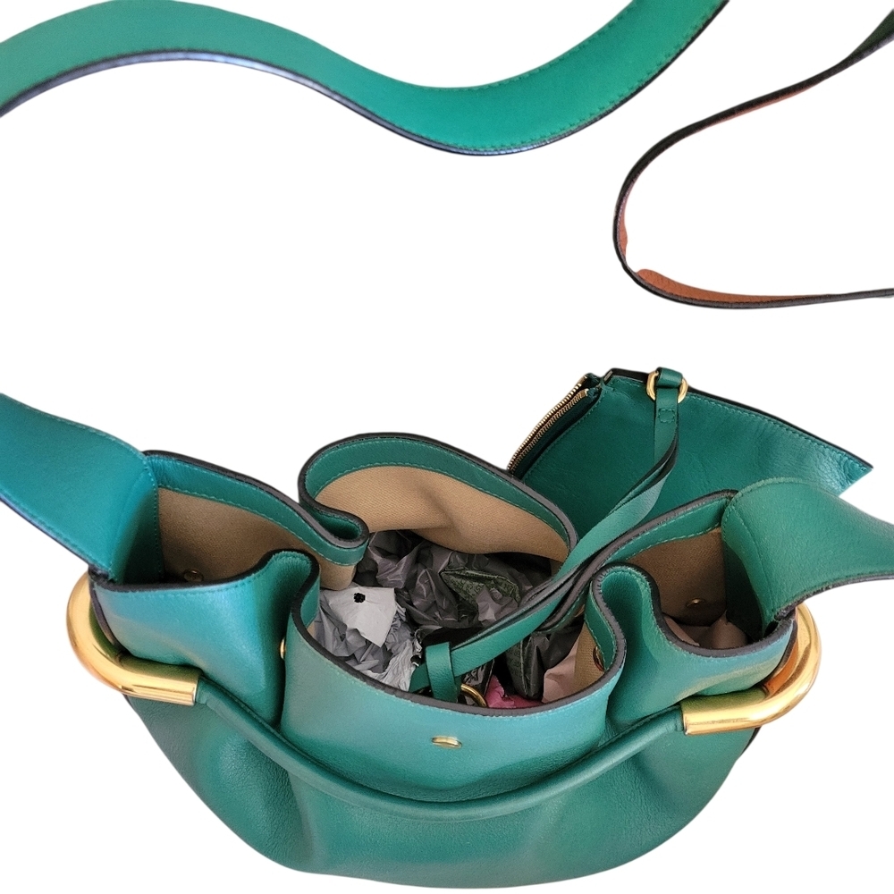 CHLOE Emma Green Leather Bucket Bag - Picture 12 of 14